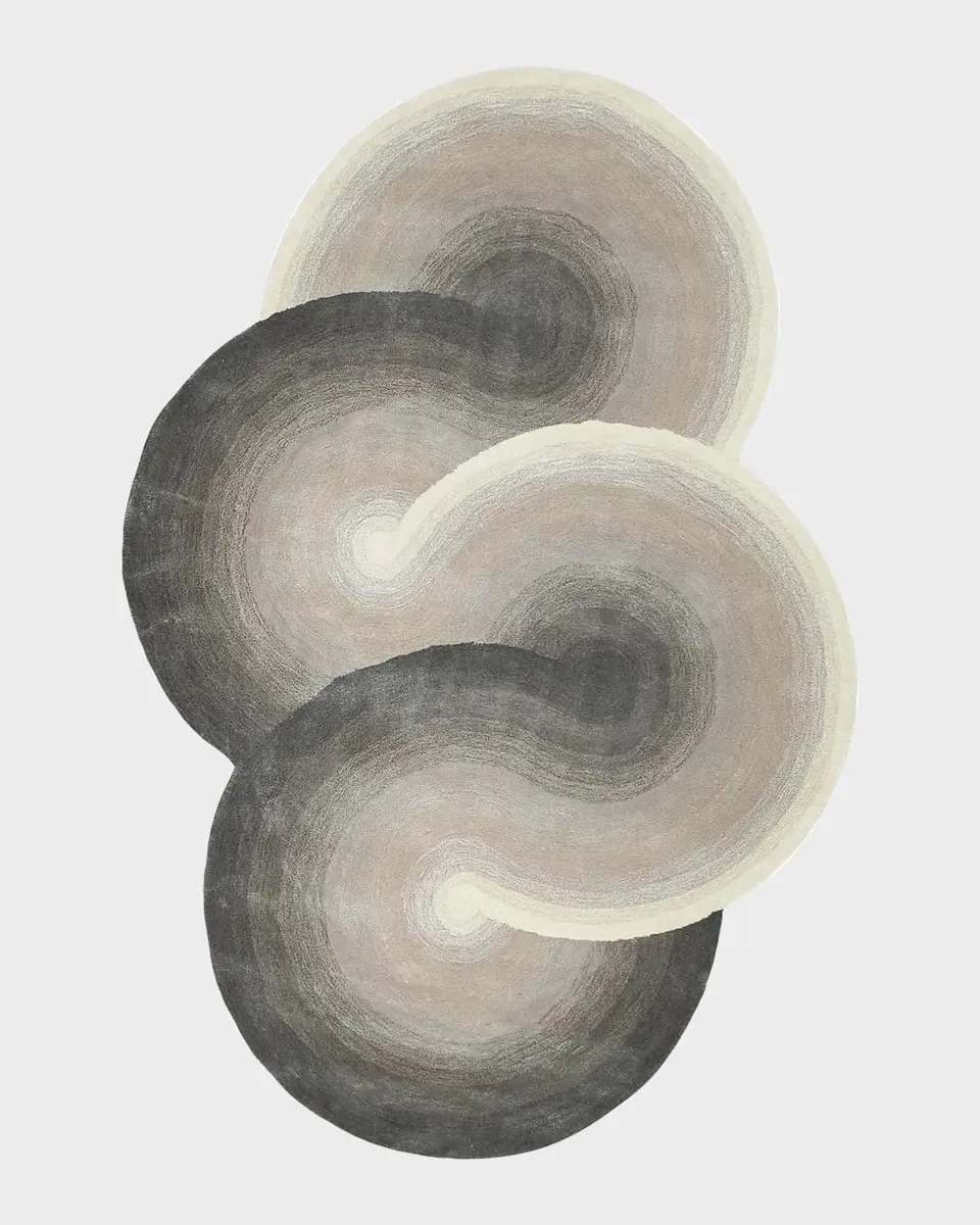 Exquisite Rugs Mitomo Hand-Tufted Charcoal & Ivory Shaped Rug | Thumbnail 2 Exquisite Rugs Mitomo Hand-Tufted Charcoal & Ivory Shaped Rug | Thumbnail 2