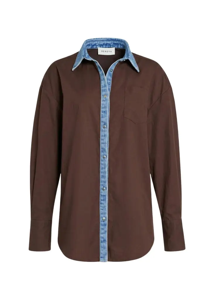 SEROYA Gill Oversized Button-Front Shirt