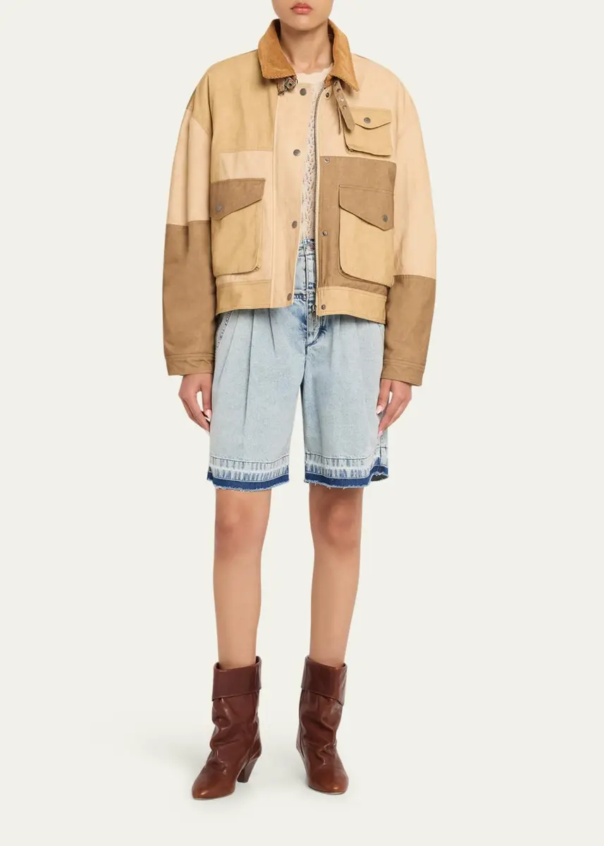 Etoile Isabel Marant Risla Colorblocked Cotton Jacket | Thumbnail 2