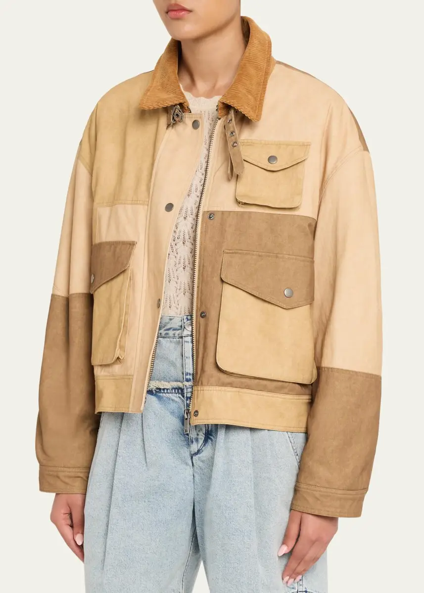 Etoile Isabel Marant Risla Colorblocked Cotton Jacket | Thumbnail 4