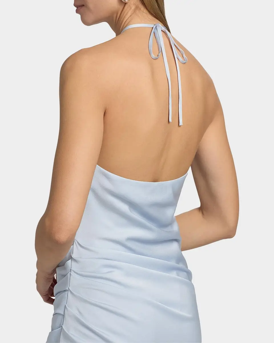 Simkhai Hansel Ruched Satin Halter Maxi Dress | Thumbnail 5