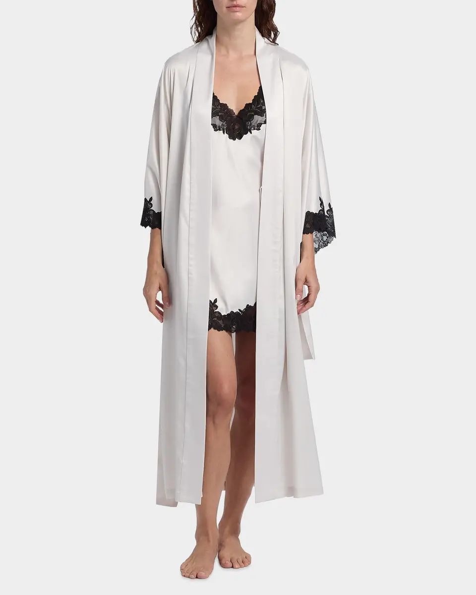 Natori Peony Glamour Lace-Trim Robe | Thumbnail 4 Natori Peony Glamour Lace-Trim Robe | Thumbnail 4