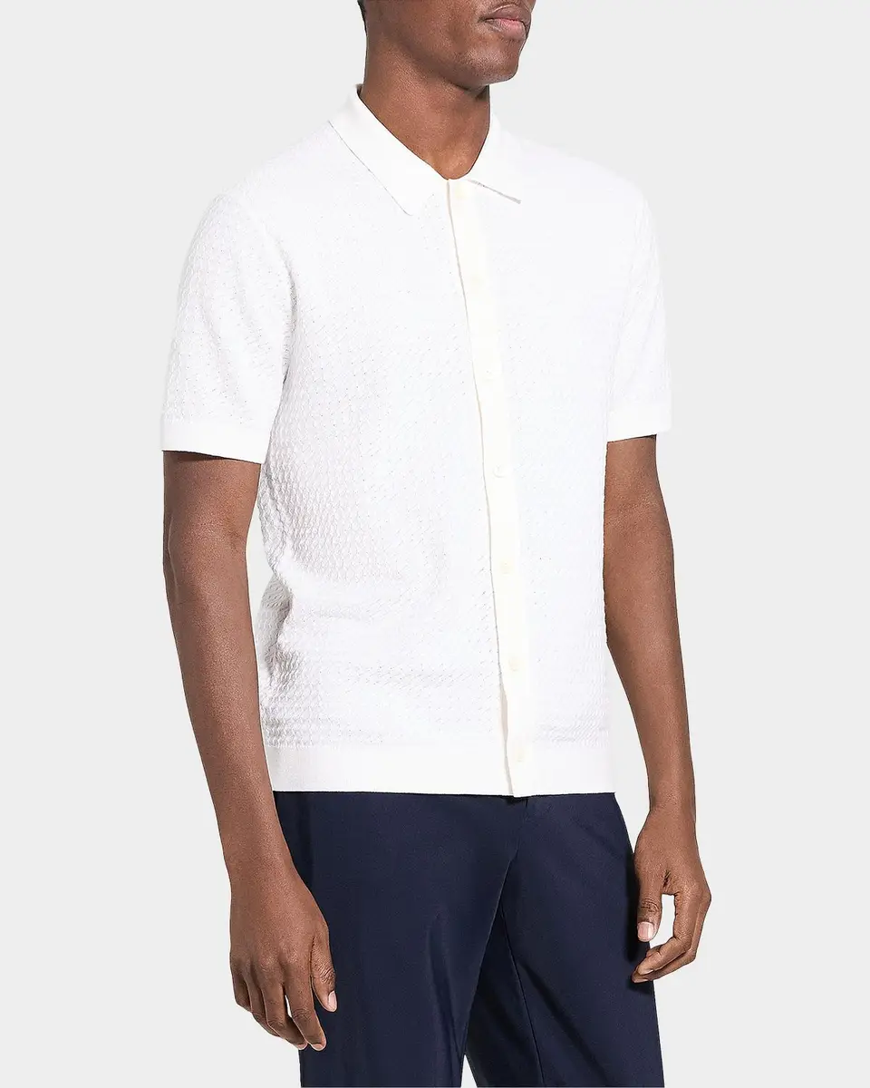 Theory Men's Cairn Cotton Waffle-Knit Shirt | Thumbnail 6 Theory Men's Cairn Cotton Waffle-Knit Shirt | Thumbnail 6