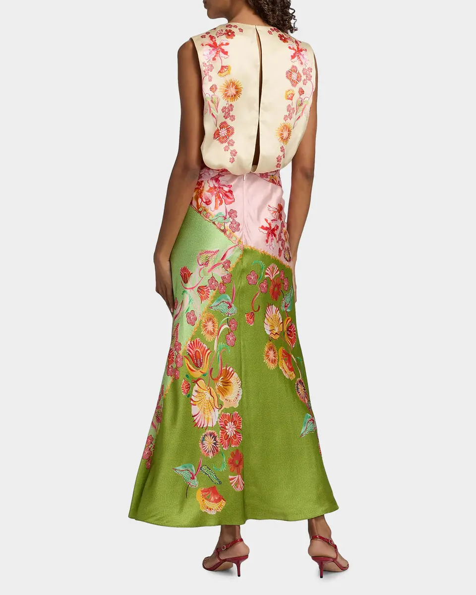 Saloni Gwen Silk Midi Dress | Thumbnail 3 Saloni Gwen Silk Midi Dress | Thumbnail 3