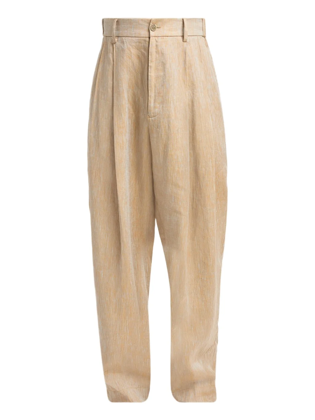 Men's Linen Oversized Straight-Leg Pleated Pants