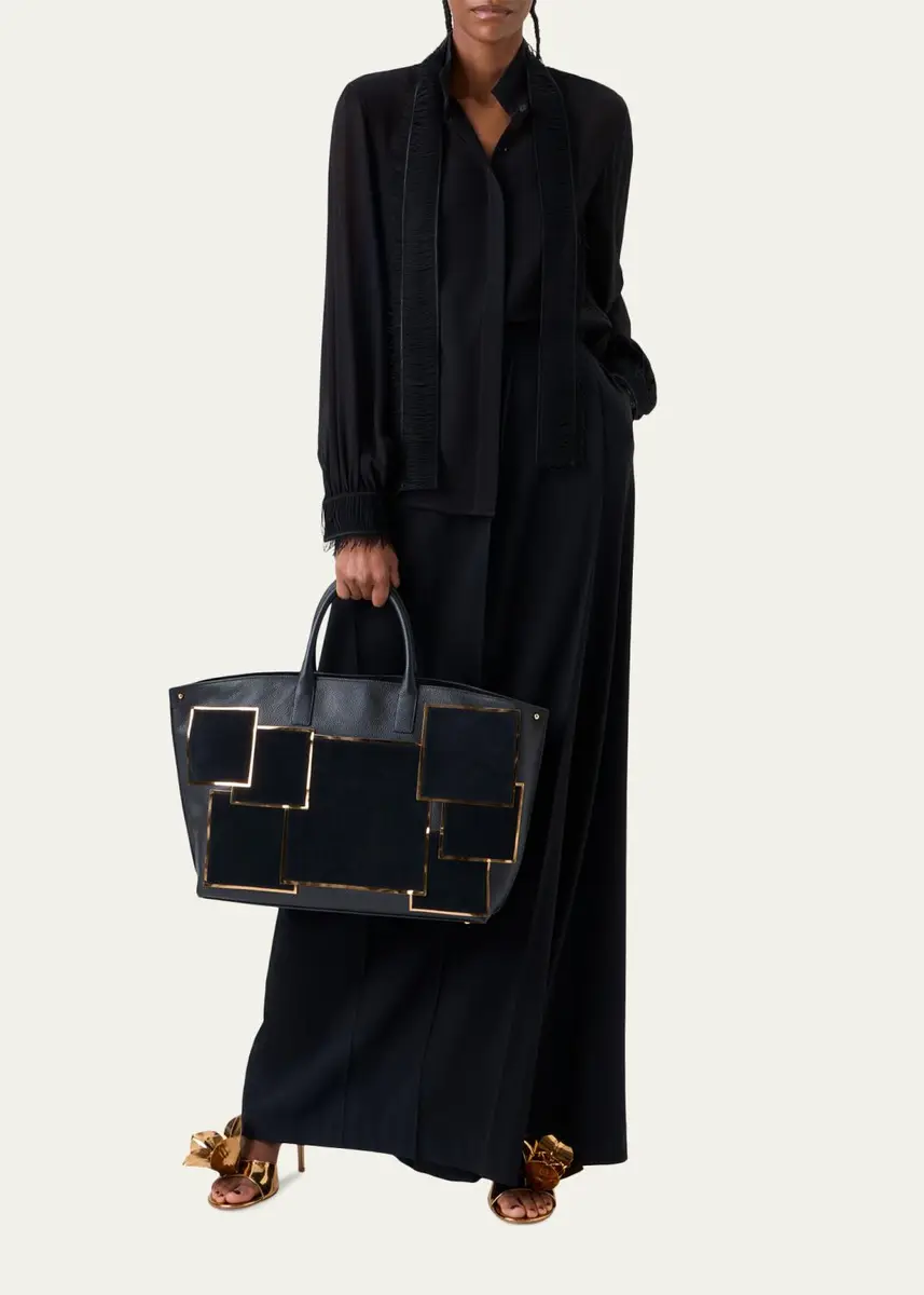 Akris Ai Medium Metallic Patchwork Top-Handle Bag | Thumbnail 3 Akris Ai Medium Metallic Patchwork Top-Handle Bag | Thumbnail 3