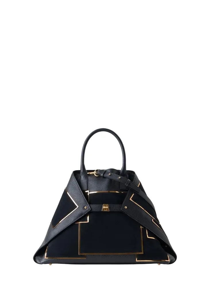 Akris Ai Medium Metallic Patchwork Top-Handle Bag