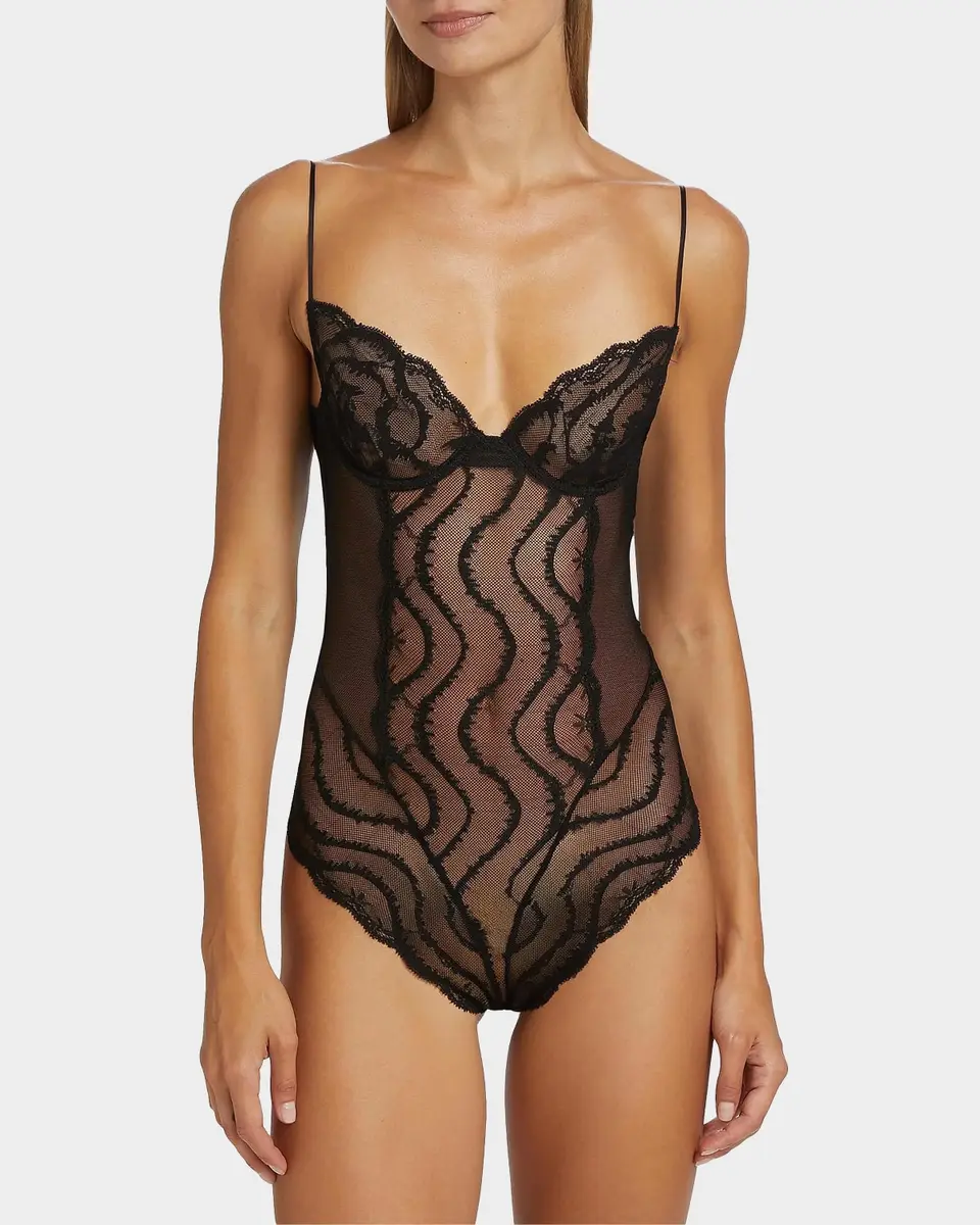 Kiki de Montparnasse Leche Moi Embroidered Tulle Bodysuit | Thumbnail 4 Kiki de Montparnasse Leche Moi Embroidered Tulle Bodysuit | Thumbnail 4
