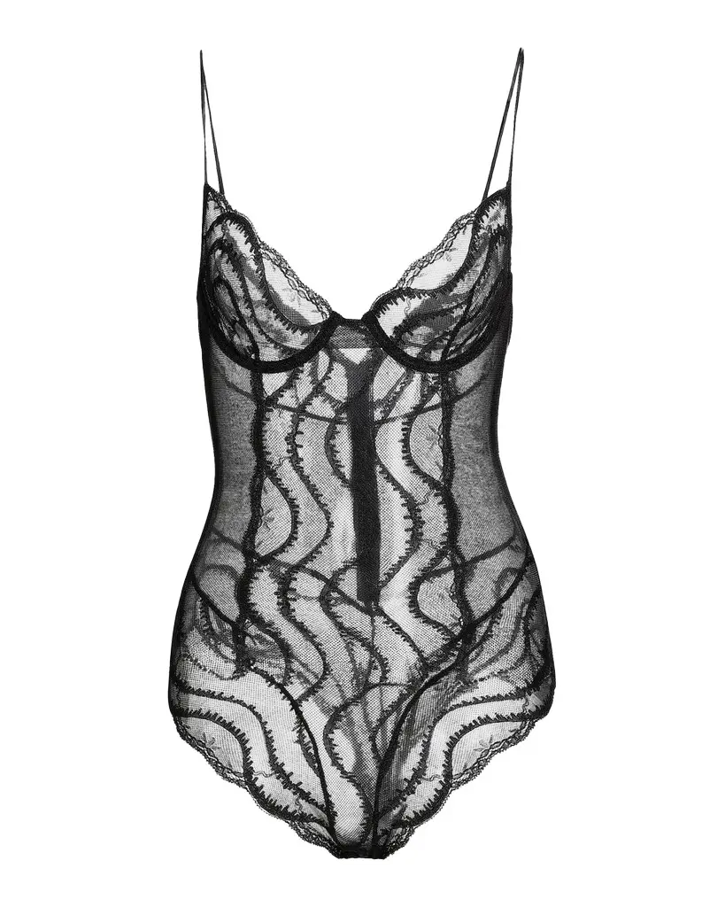 Kiki De Montparnasse Leche Moi Embroidered Tulle Bodysuit | Image 1 Kiki De Montparnasse Leche Moi Embroidered Tulle Bodysuit | Image 1