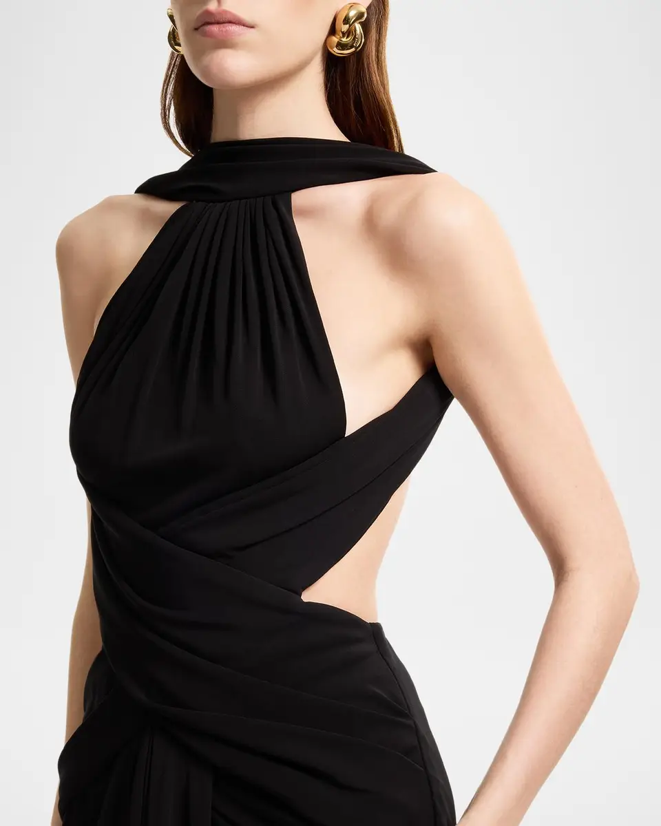 Elie Saab Crisscross Draped Jersey Backless Halter Gown | Thumbnail 5 Elie Saab Crisscross Draped Jersey Backless Halter Gown | Thumbnail 5