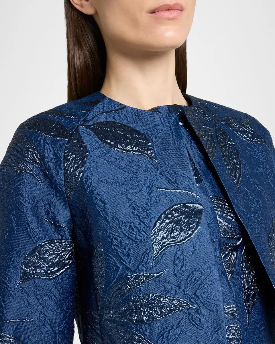 Talbot Runhof Metallic Peony Jacquard Bolero Jacket | Thumbnail 5 Talbot Runhof Metallic Peony Jacquard Bolero Jacket | Thumbnail 5