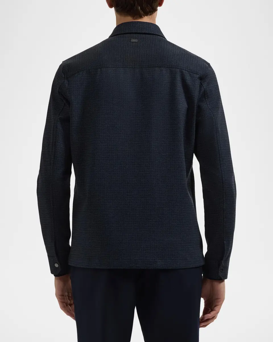 Bugatchi Men's Micro-Check Overshirt | Thumbnail 3 Bugatchi Men's Micro-Check Overshirt | Thumbnail 3