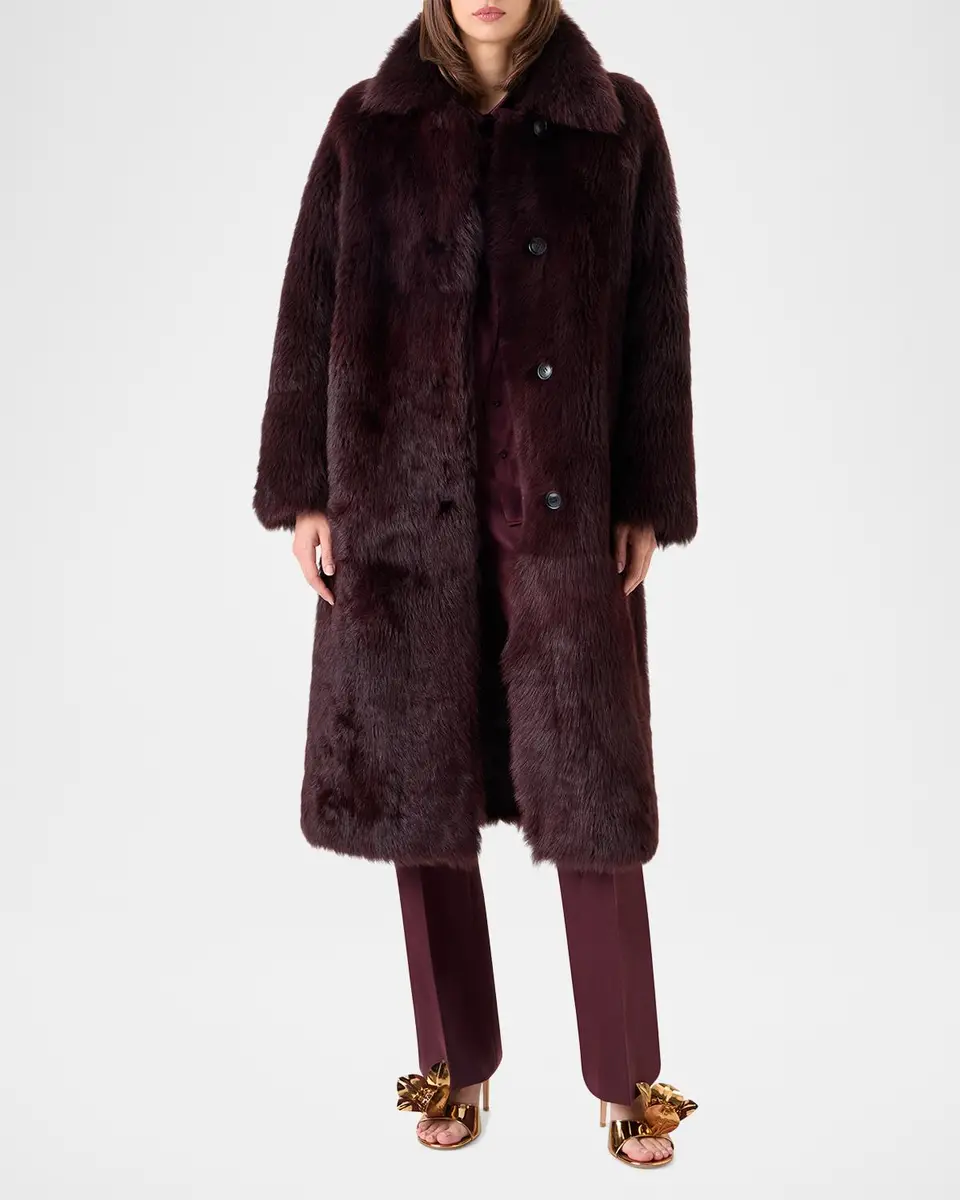 Akris Lamb Shearling Reversible Long Coat | Thumbnail 2 Akris Lamb Shearling Reversible Long Coat | Thumbnail 2