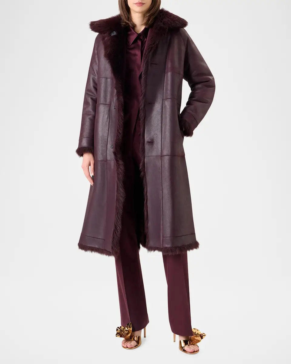 Akris Lamb Shearling Reversible Long Coat | Thumbnail 6 Akris Lamb Shearling Reversible Long Coat | Thumbnail 6