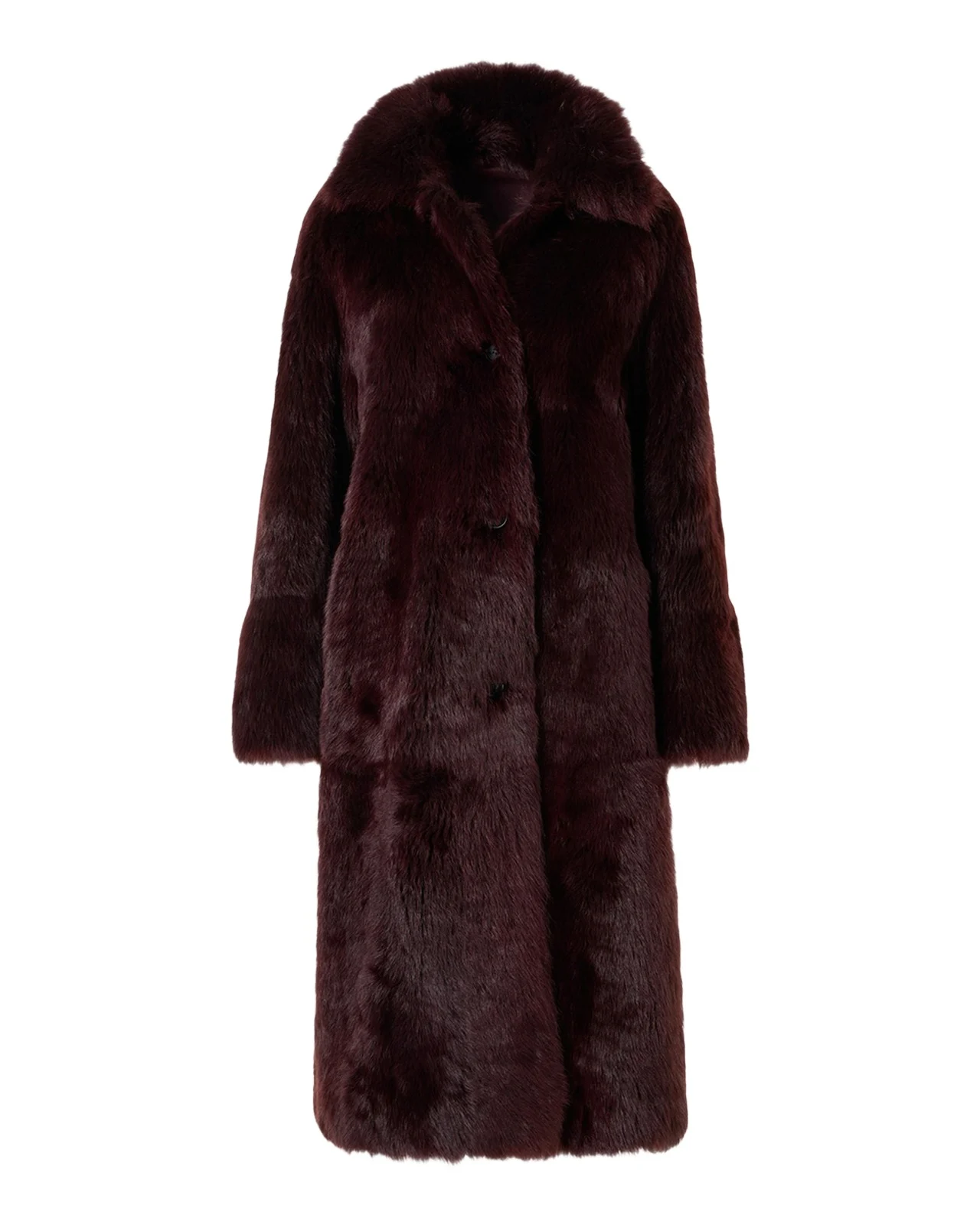 Akris Lamb Shearling Reversible Long Coat