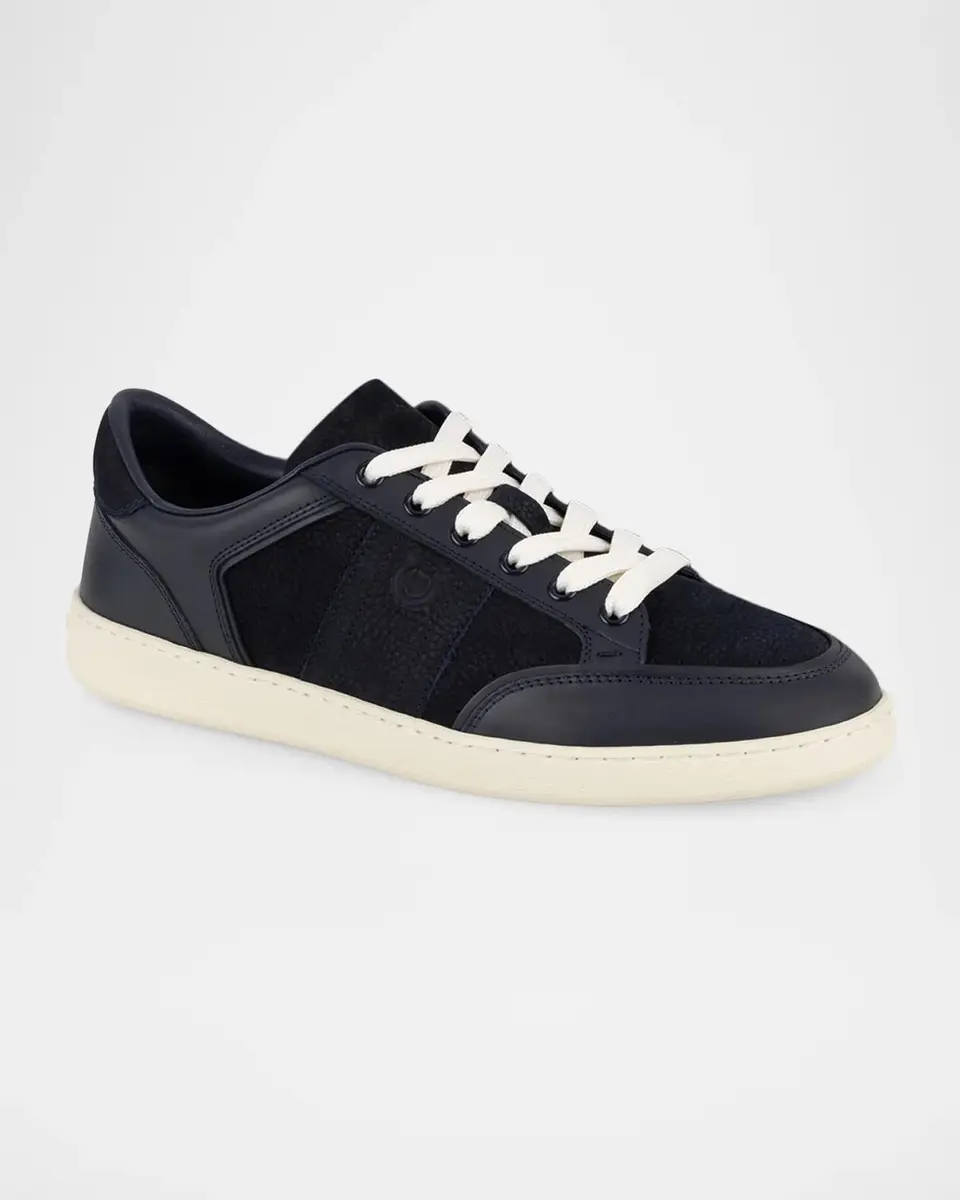 Ferragamo Men's Sergio Leather Gancio Low-Top Sneakers | Thumbnail 2 Ferragamo Men's Sergio Leather Gancio Low-Top Sneakers | Thumbnail 2