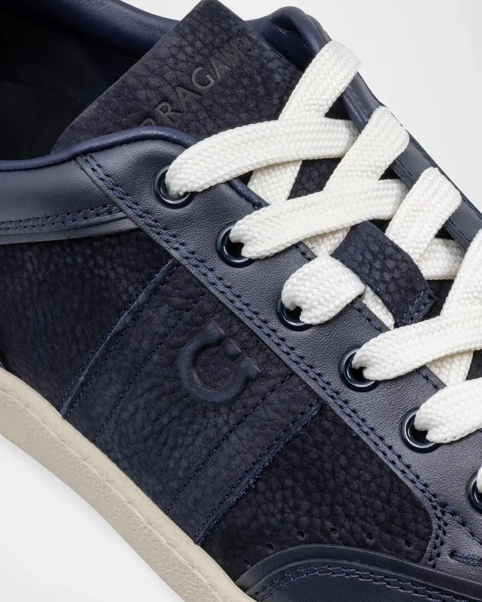 Ferragamo Men's Sergio Leather Gancio Low-Top Sneakers | Thumbnail 3 Ferragamo Men's Sergio Leather Gancio Low-Top Sneakers | Thumbnail 3