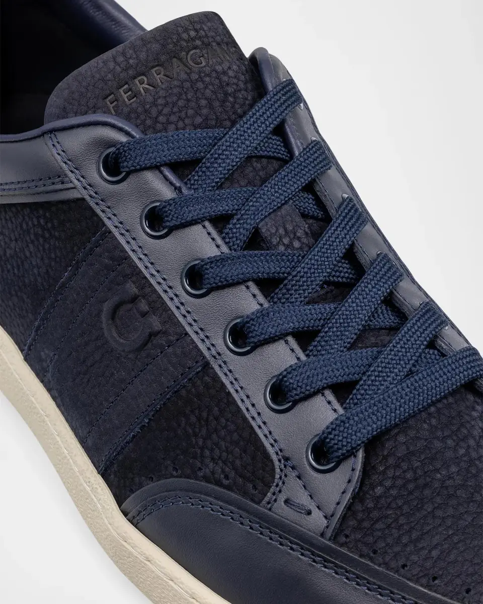 Ferragamo Men's Sergio Leather Gancio Low-Top Sneakers | Thumbnail 5 Ferragamo Men's Sergio Leather Gancio Low-Top Sneakers | Thumbnail 5