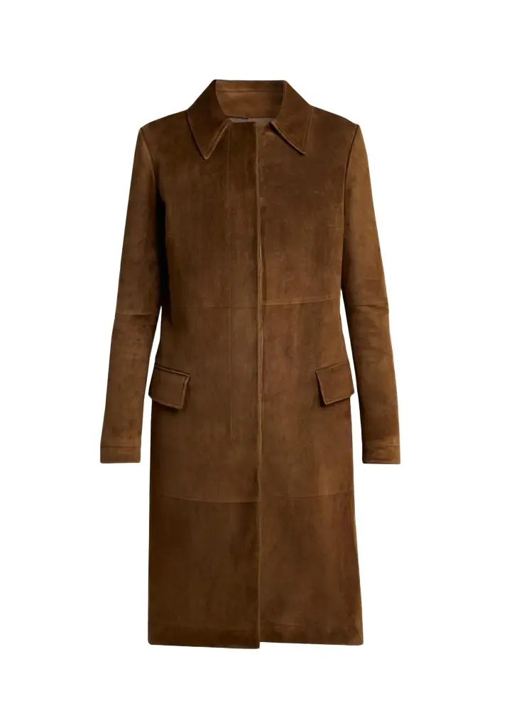 Tom Ford Suede Single-Breasted Long Coat | Image 1 Tom Ford Suede Single-Breasted Long Coat | Image 1
