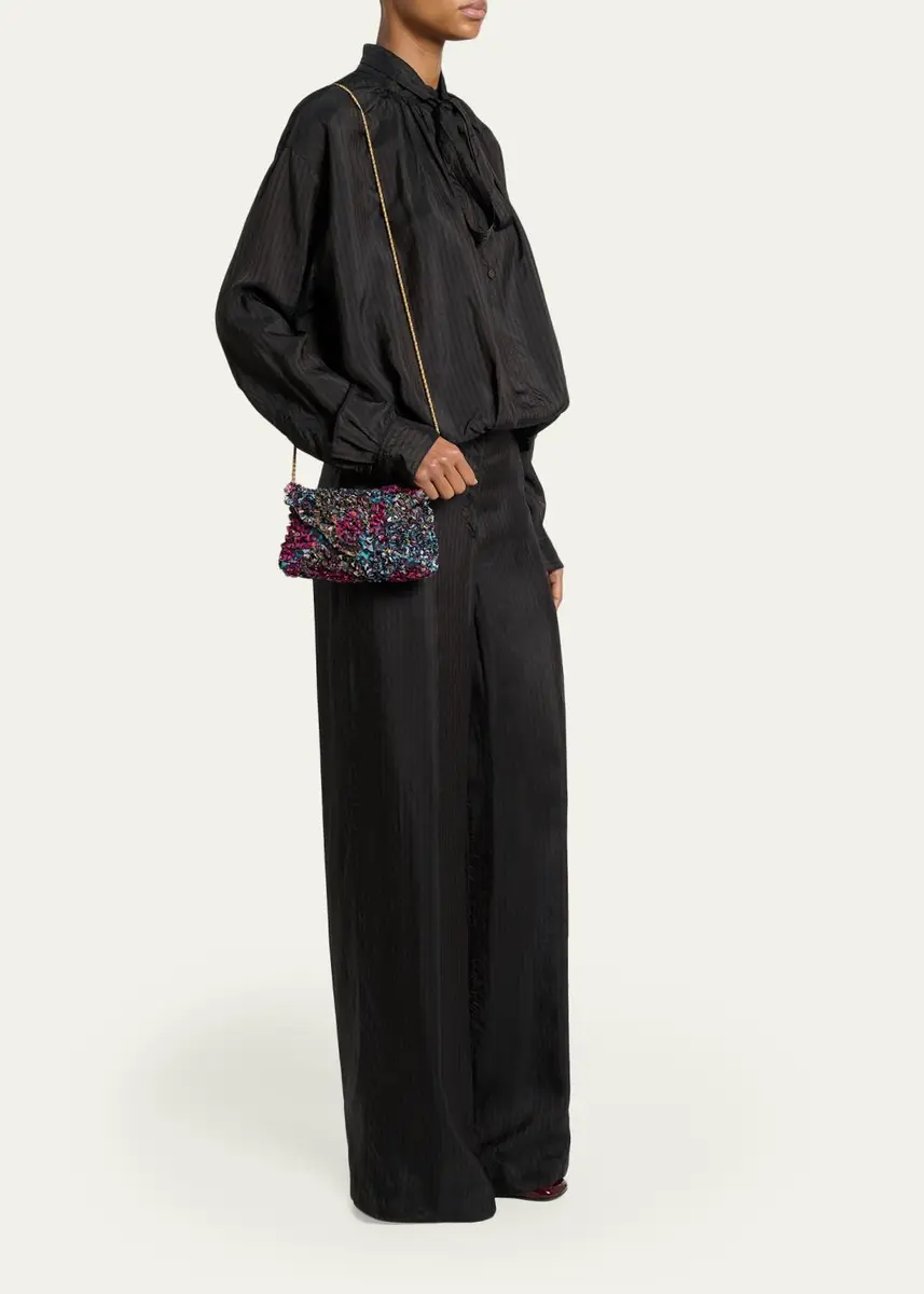 Dries Van Noten Small Ruffle-Embroidered Pouch Bag | Thumbnail 5 Dries Van Noten Small Ruffle-Embroidered Pouch Bag | Thumbnail 5