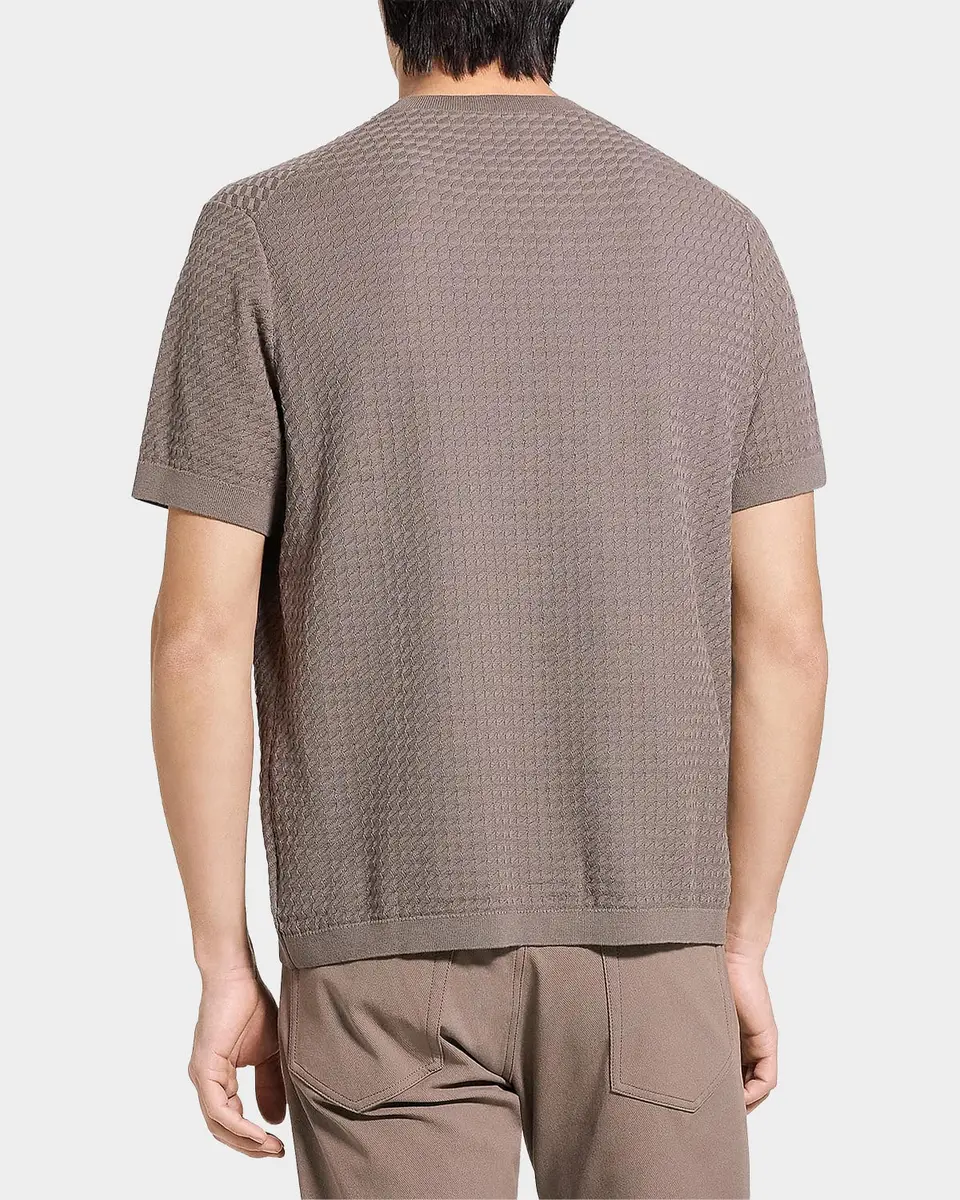 Theory Men's Damian Textured Knit Short-Sleeve Sweater | Thumbnail 3 Theory Men's Damian Textured Knit Short-Sleeve Sweater | Thumbnail 3
