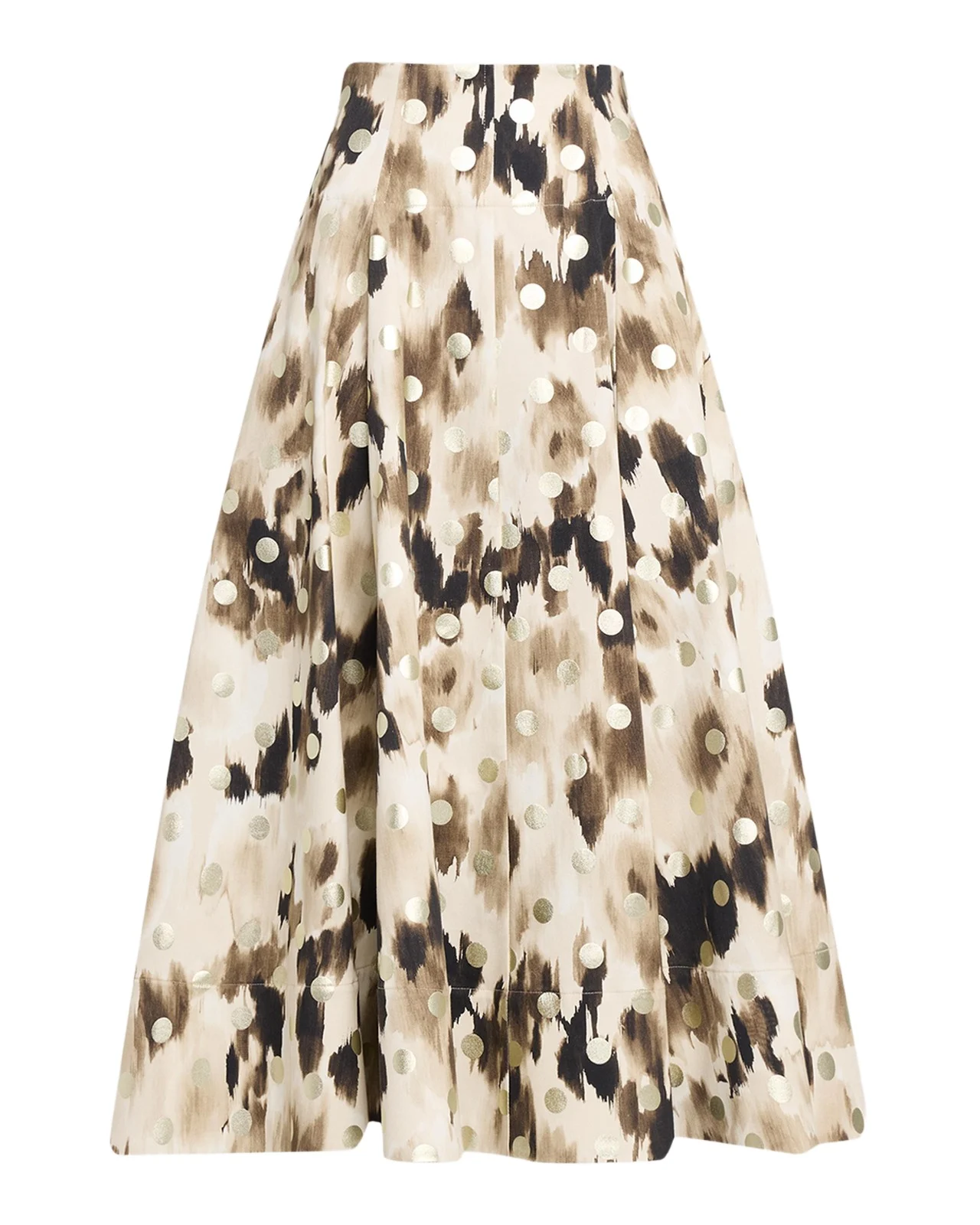 Ikat Metallic Polka-Dot Print Midi Skirt Ikat Metallic Polka-Dot Print Midi Skirt
