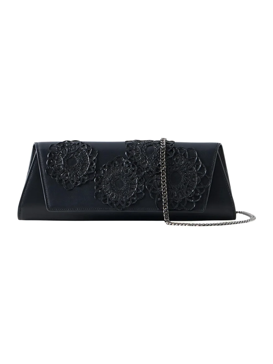 Anouk Leather Trapezoid Clutch
