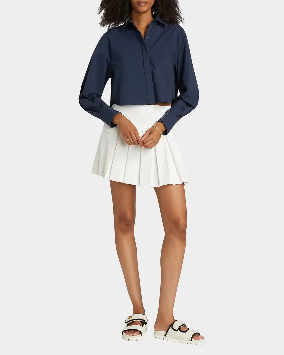 Simkhai Renata Cropped Button-Front Shirt | Thumbnail 2 Simkhai Renata Cropped Button-Front Shirt | Thumbnail 2