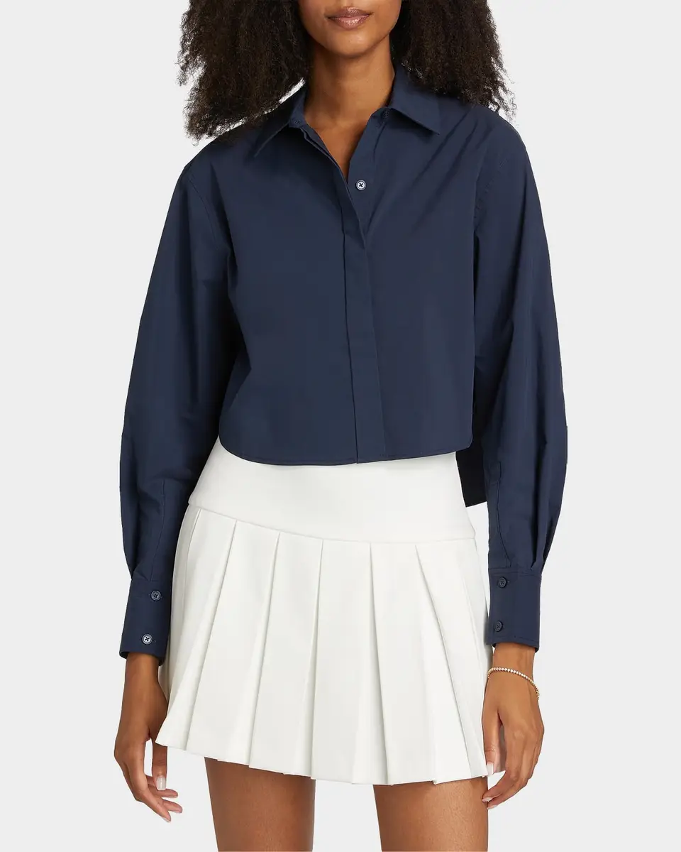 Simkhai Renata Cropped Button-Front Shirt | Thumbnail 4 Simkhai Renata Cropped Button-Front Shirt | Thumbnail 4