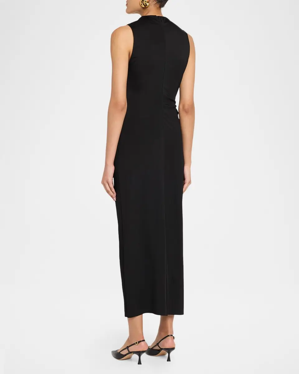 Lela Rose 3D Metallic Flower Draped Jersey Midi Dress | Thumbnail 3