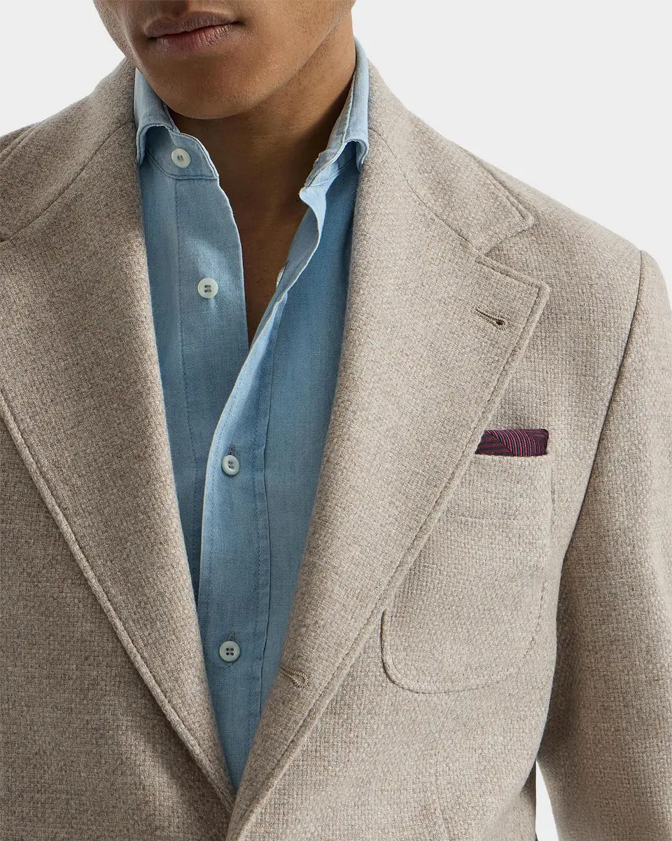 Brunello Cucinelli Men's Silk Chevron Pocket Square | Thumbnail 2 Brunello Cucinelli Men's Silk Chevron Pocket Square | Thumbnail 2