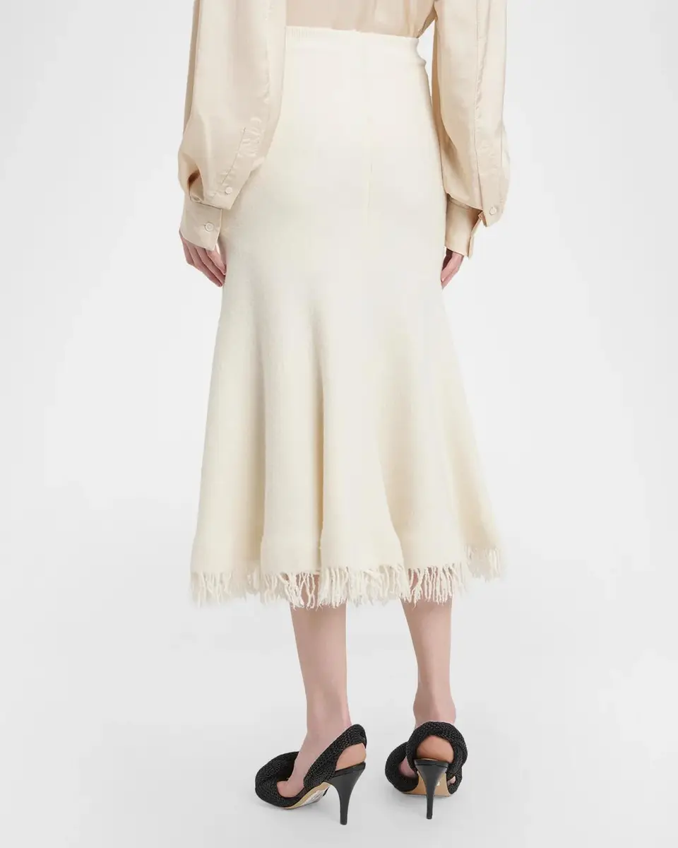 Bottega Veneta Wool Knit Fringe Midi Trumpet Skirt | Thumbnail 3 Bottega Veneta Wool Knit Fringe Midi Trumpet Skirt | Thumbnail 3