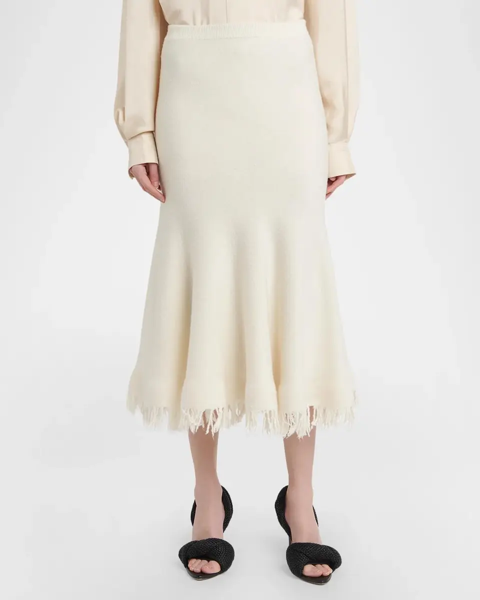 Bottega Veneta Wool Knit Fringe Midi Trumpet Skirt | Thumbnail 4 Bottega Veneta Wool Knit Fringe Midi Trumpet Skirt | Thumbnail 4