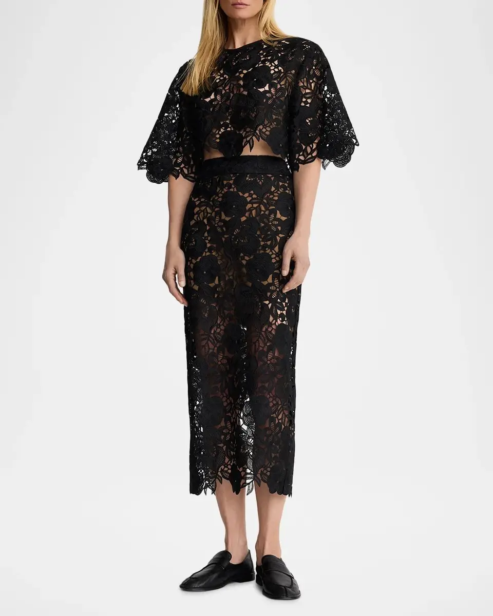 SMYTHE Guipure Lace Pencil Skirt | Thumbnail 2