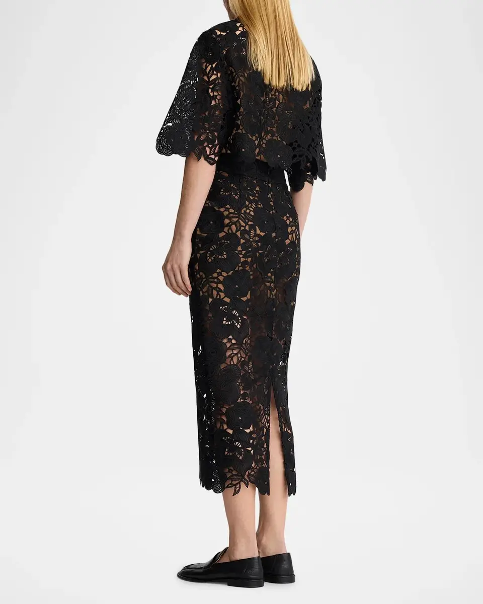 SMYTHE Guipure Lace Pencil Skirt | Thumbnail 3