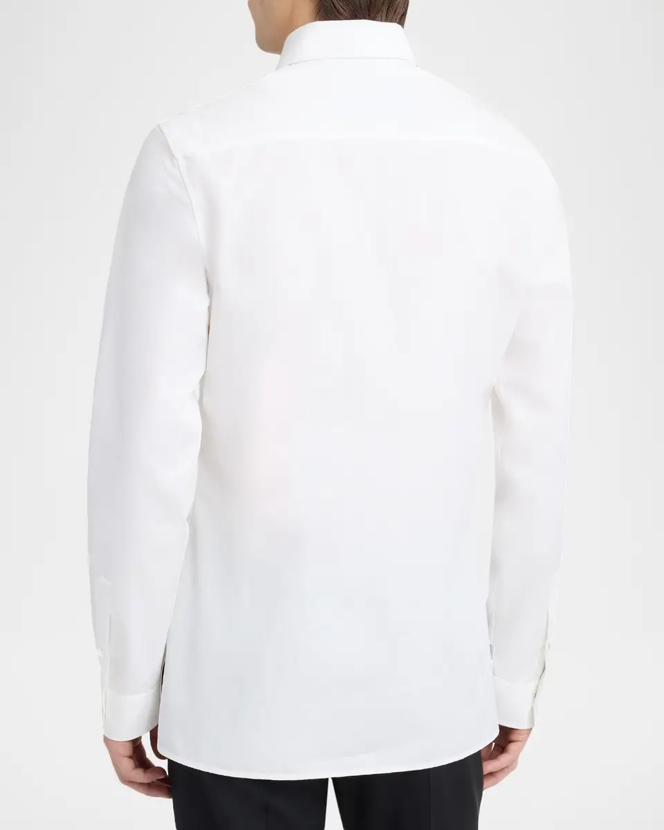 Valentino Garavani Men's Embroidered-Collar Poplin Dress Shirt | Thumbnail 3 Valentino Garavani Men's Embroidered-Collar Poplin Dress Shirt | Thumbnail 3
