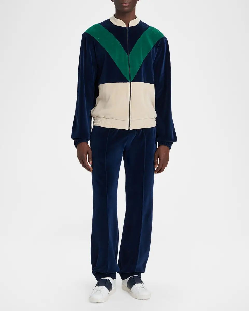 Valentino Garavani Men's Jersey Pintuck-Pleated Sweatpants | Thumbnail 2 Valentino Garavani Men's Jersey Pintuck-Pleated Sweatpants | Thumbnail 2