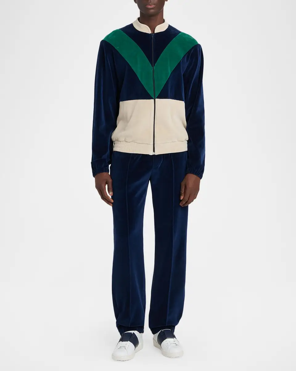 Valentino Garavani Men's Jersey V-Motif Full-Zip Sweatshirt | Thumbnail 2 Valentino Garavani Men's Jersey V-Motif Full-Zip Sweatshirt | Thumbnail 2