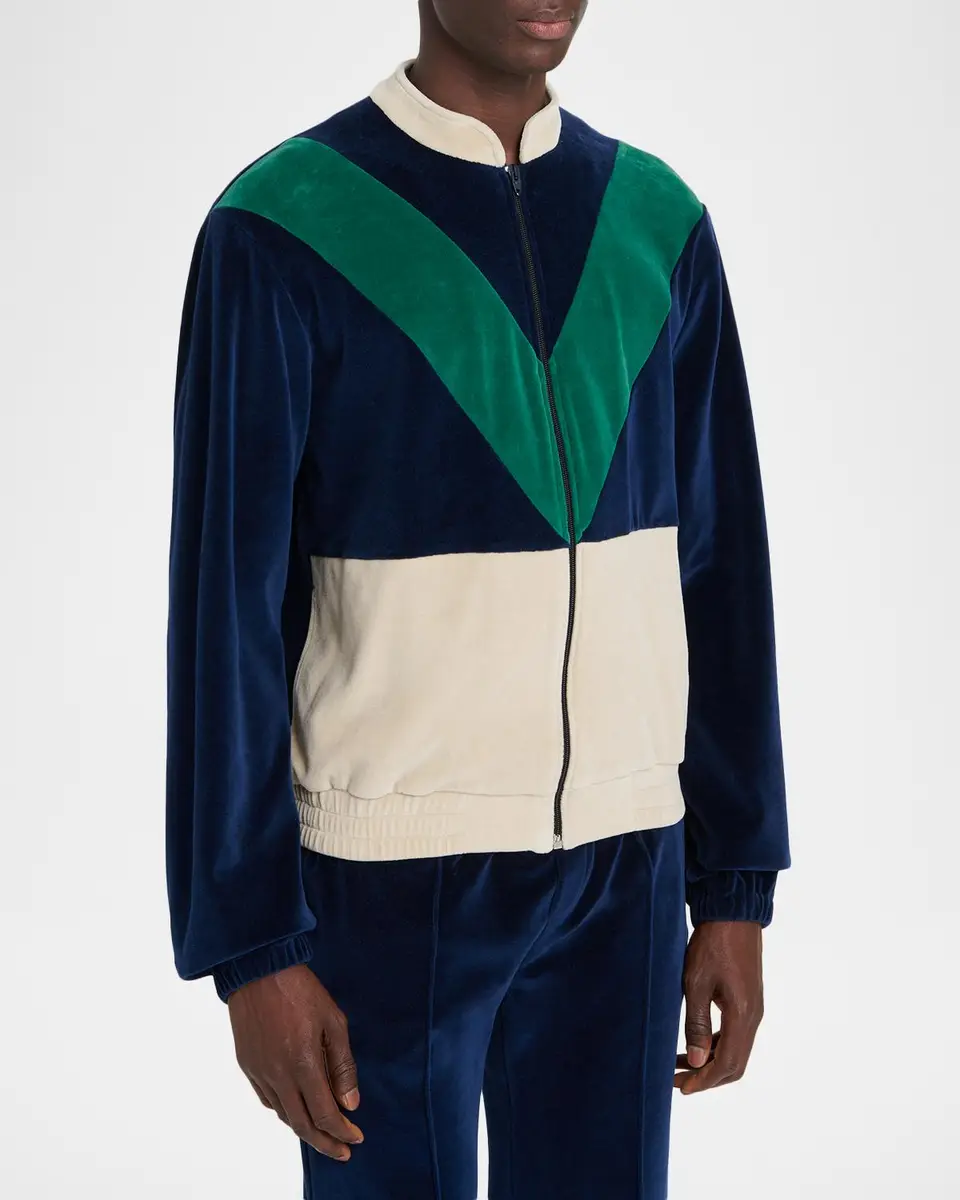 Valentino Garavani Men's Jersey V-Motif Full-Zip Sweatshirt | Thumbnail 4 Valentino Garavani Men's Jersey V-Motif Full-Zip Sweatshirt | Thumbnail 4