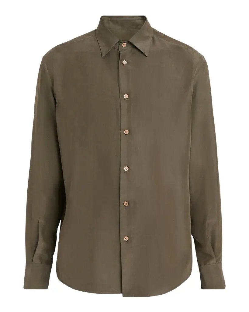 Men's Silk Classic Fit Button-Down Shirt Men's Silk Classic Fit Button-Down Shirt