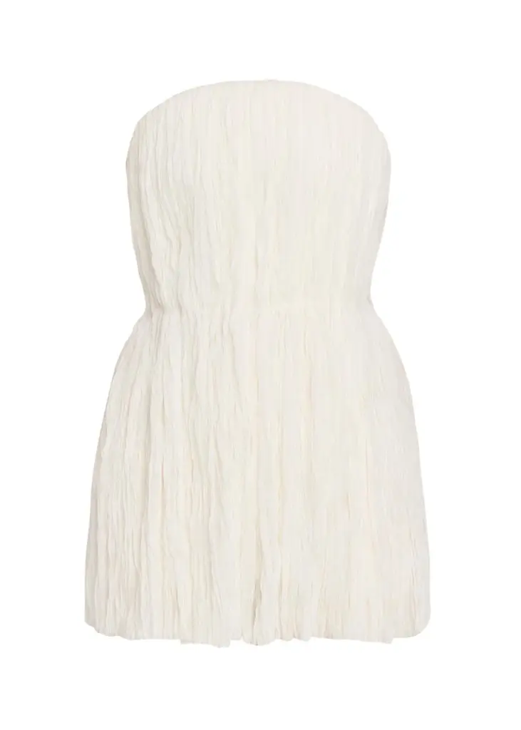Adam Lippes Isla Pleated Delp Silk Strapless Top | Image 1 Adam Lippes Isla Pleated Delp Silk Strapless Top | Image 1