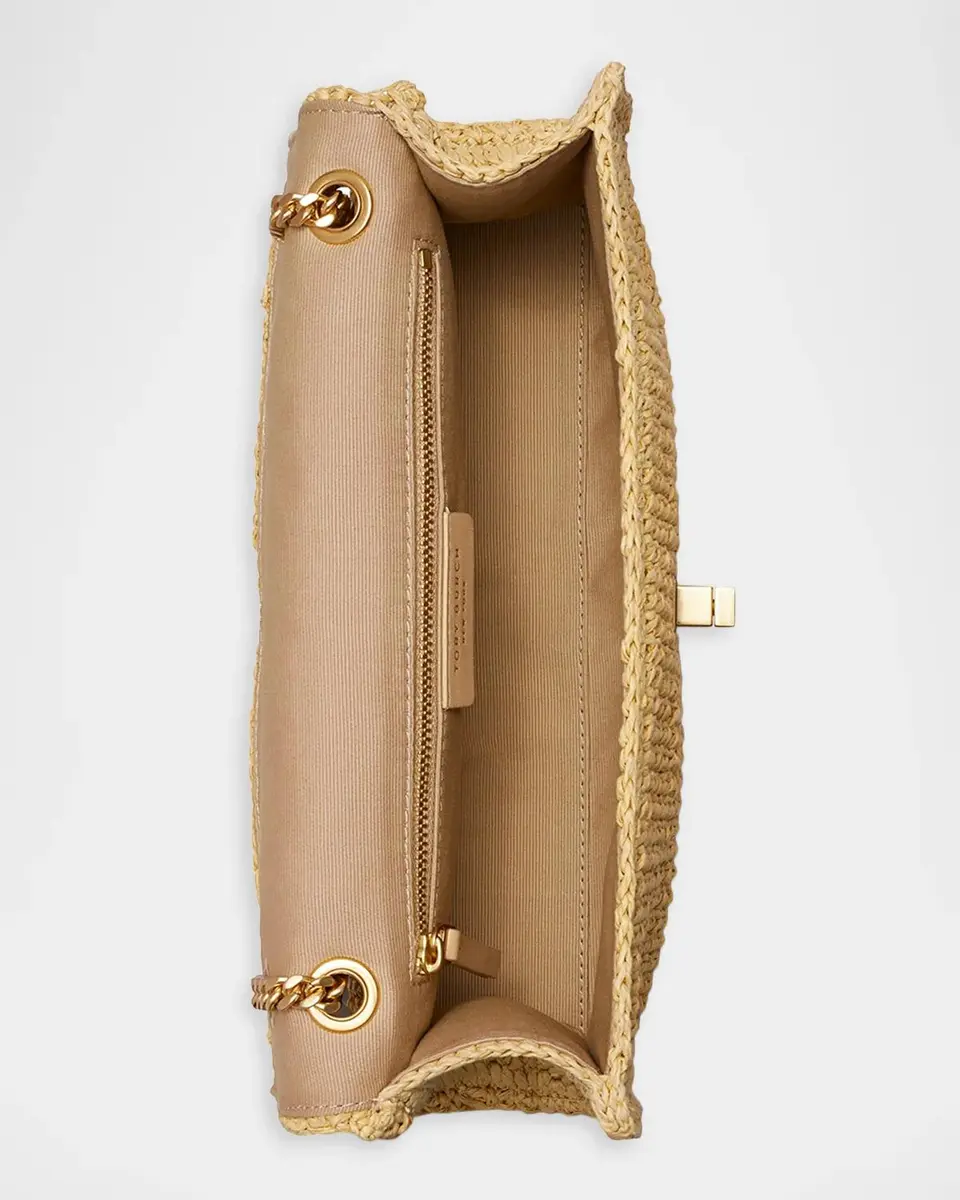 Tory Burch Kira Turnlock Raffia Shoulder Bag | Thumbnail 4 Tory Burch Kira Turnlock Raffia Shoulder Bag | Thumbnail 4
