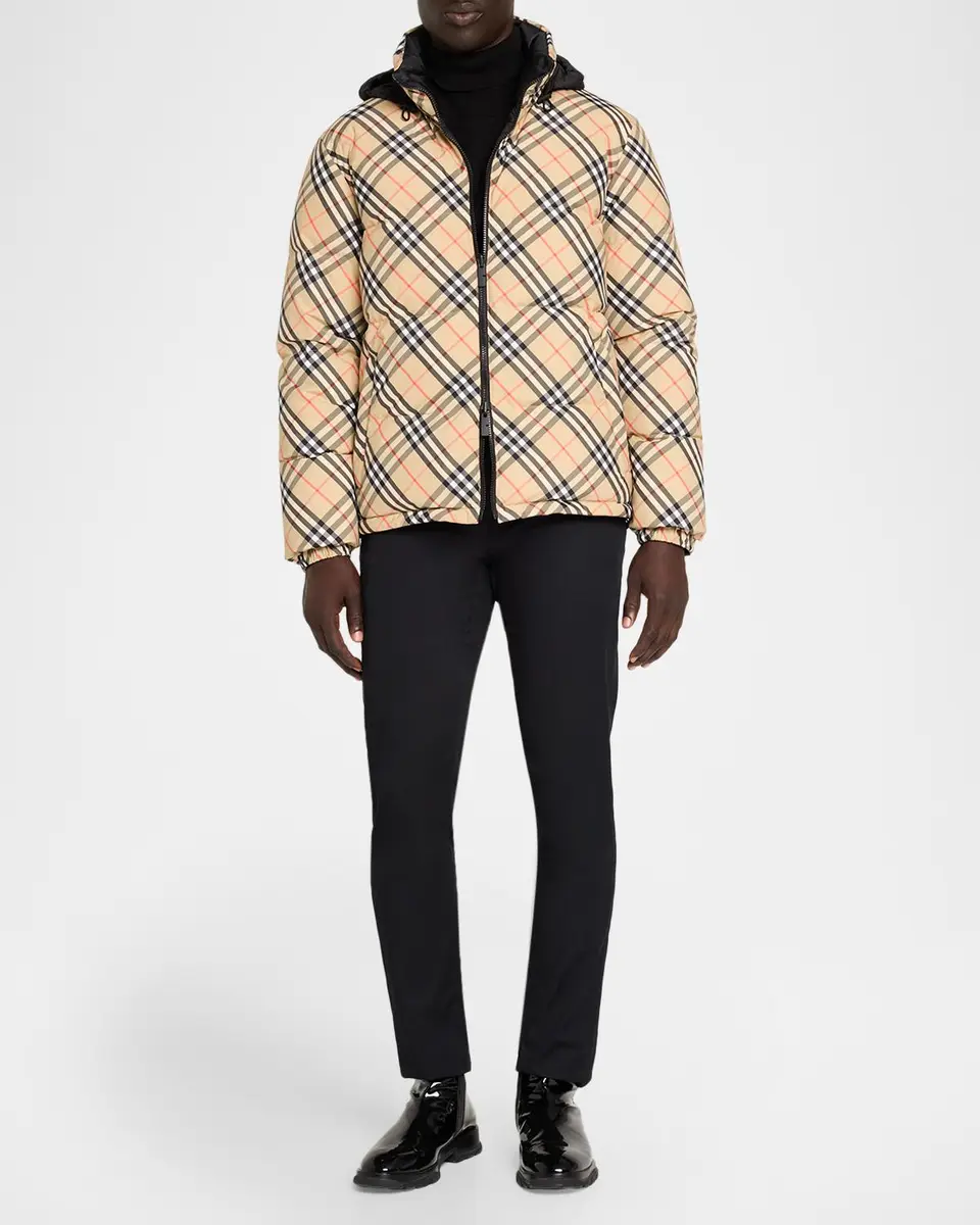 Burberry Men's Reversible Check Snowdon Down Puffer Jacket | Thumbnail 2