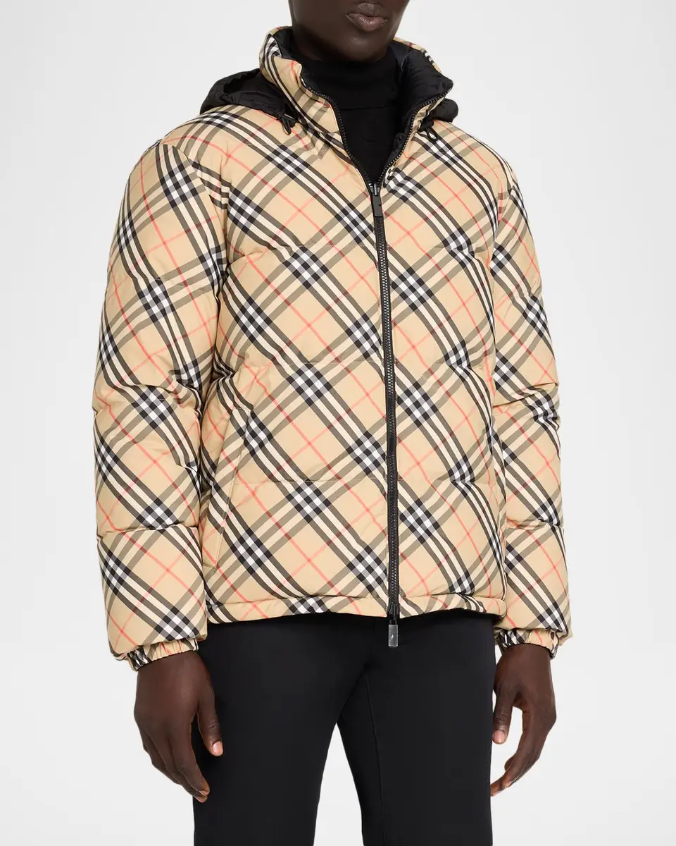 Burberry Men's Reversible Check Snowdon Down Puffer Jacket | Thumbnail 4