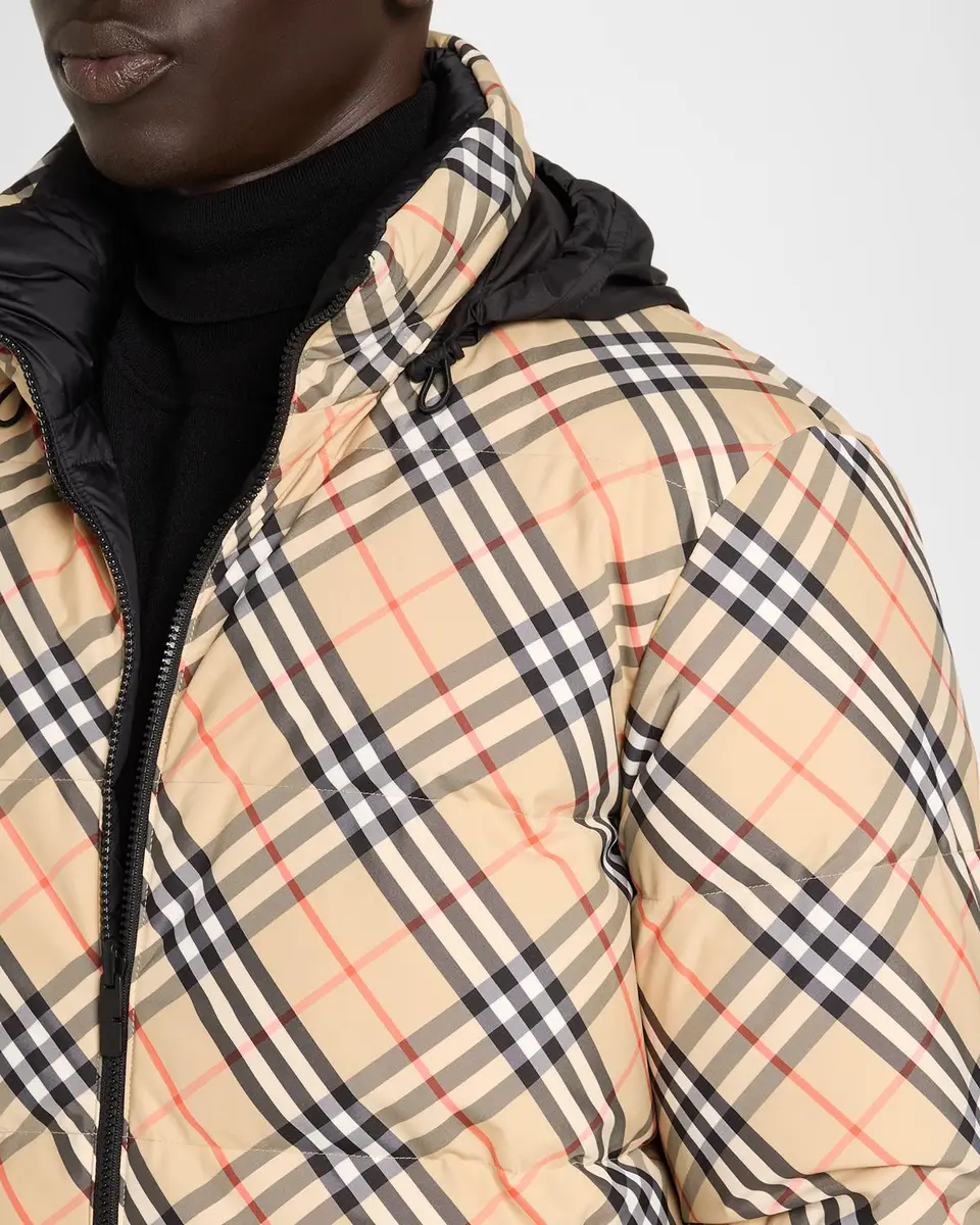 Burberry Men's Reversible Check Snowdon Down Puffer Jacket | Thumbnail 5