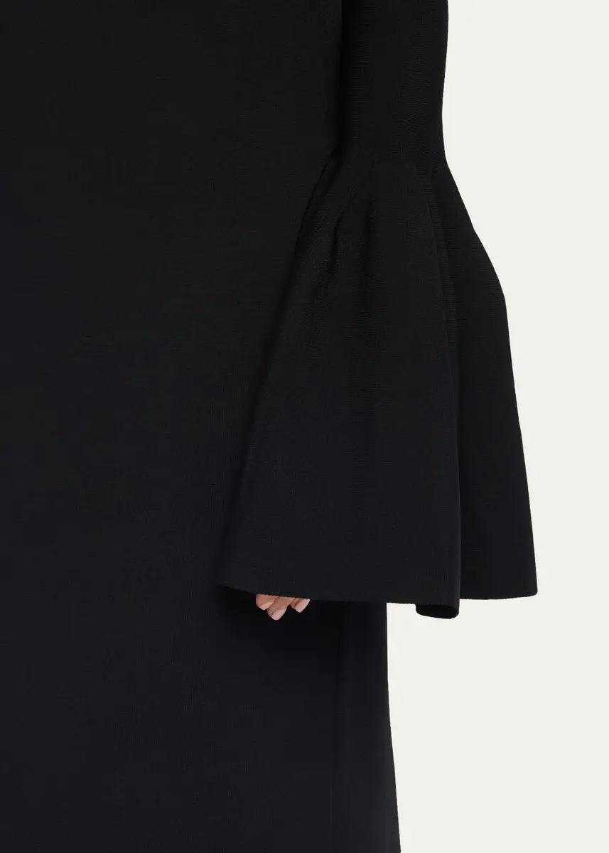 Stella McCartney Compact Knit Bell-Sleeve Midi Dress | Thumbnail 5 Stella McCartney Compact Knit Bell-Sleeve Midi Dress | Thumbnail 5