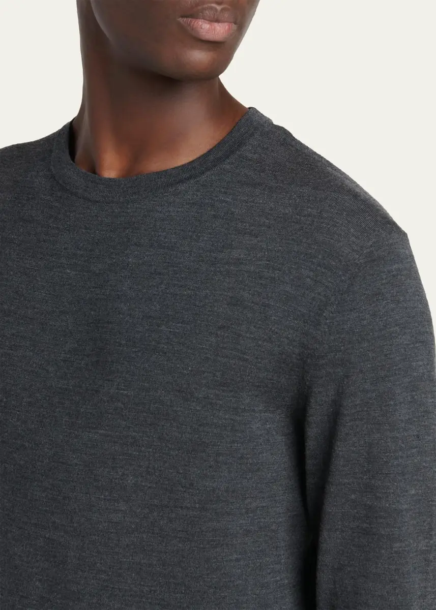 Zegna Men's Trofeo Wool Crewneck Sweater | Thumbnail 5 Zegna Men's Trofeo Wool Crewneck Sweater | Thumbnail 5