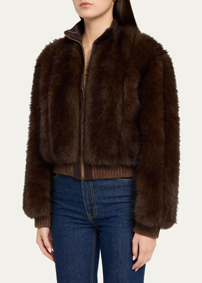 Zimmermann Valiant Faux Fur Bomber Jacket | Thumbnail 4 Zimmermann Valiant Faux Fur Bomber Jacket | Thumbnail 4