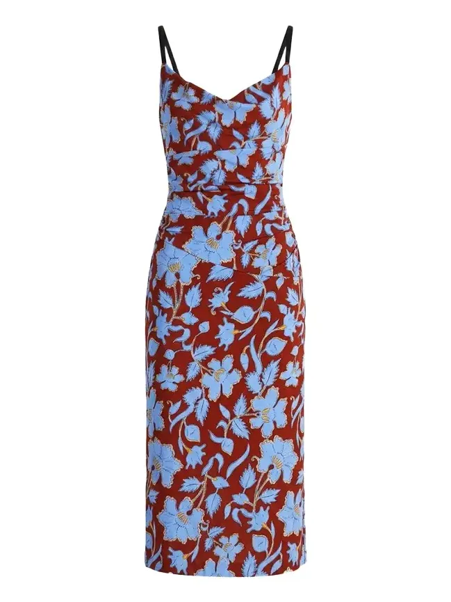 Diane von Furstenberg Claudia Floral-Print Jersey Midi Slip Dress