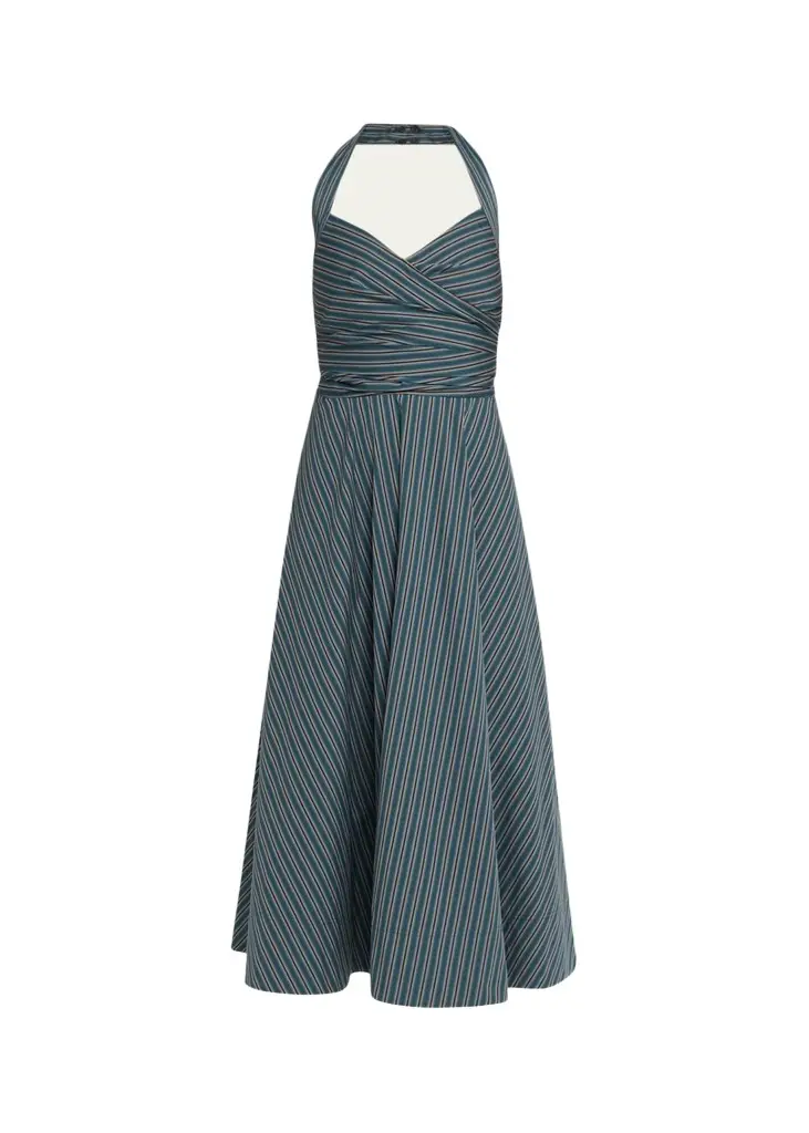 A.L.C. Magnolia Stripe Halter Midi Dress | Image 1 A.L.C. Magnolia Stripe Halter Midi Dress | Image 1